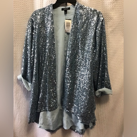 Torrid blue sequin bolero NWT - Picture 2 of 10